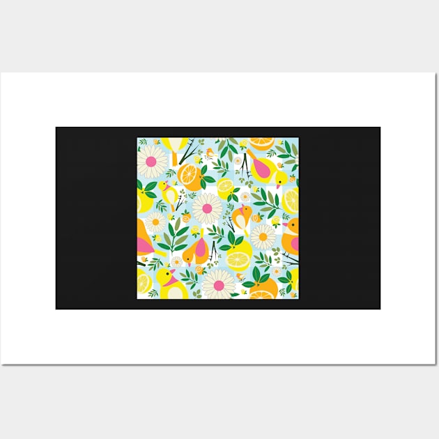 Spring Garden Party Wall Art by sarakaquabubble